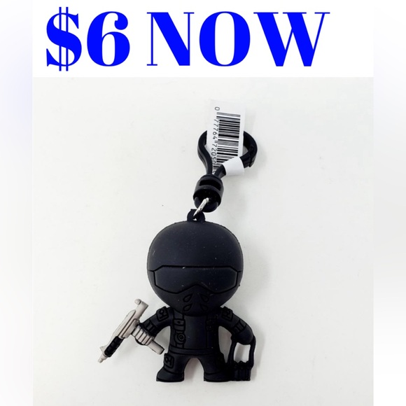 Gi-Joe Other - Gi-Joe Snake Eyes Figural 3D Bag Clip Toy Figure